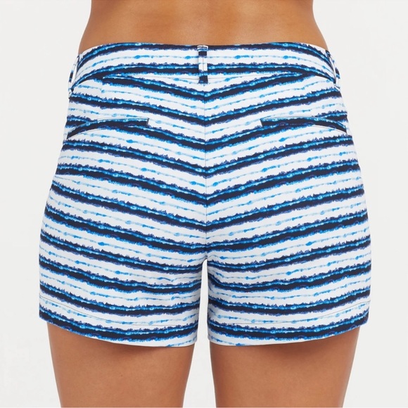 Spanx Small Sunshine Shorts, 6”, Blue Painted Stripe, New With Tag - Picture 3 of 5